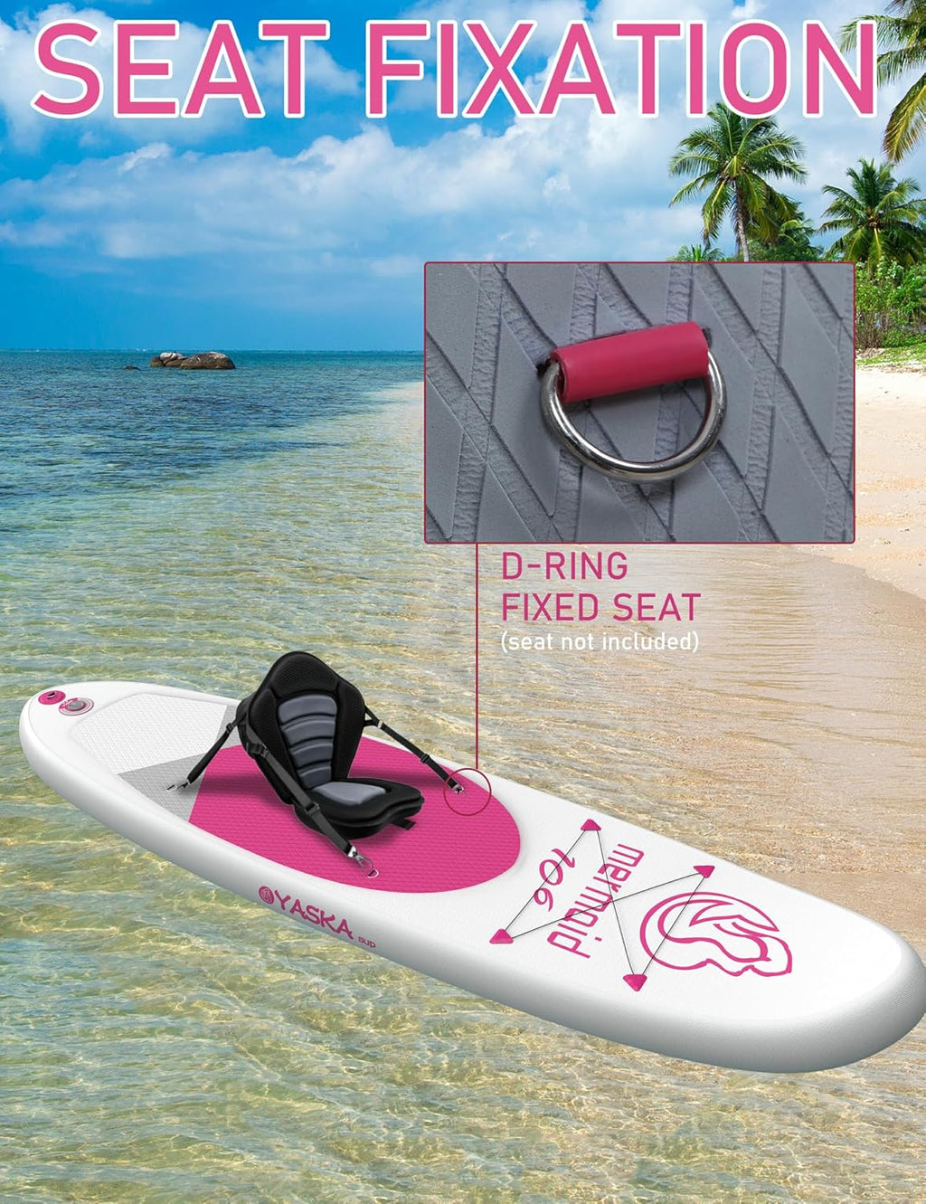 YASKA Inflatable Stand up Paddle Board 11ft with Premium SUP Accessories,Extra Wide Design Non-Slip Paddleboard for Beginner Adults Advenor Yoga Fishing