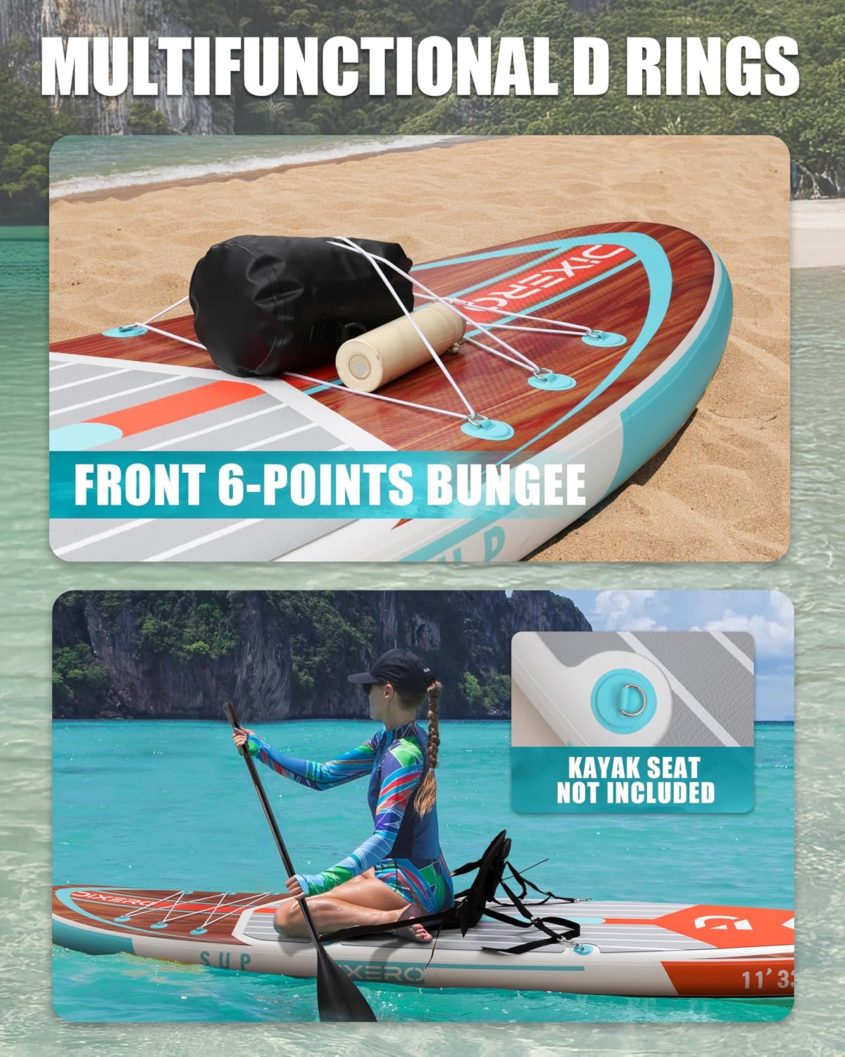 Inflatable Stand Up Paddle Board with SUP Accessories, 11'*33' Inflatable Paddle Boards for Adults & Youth of All Skill Levels