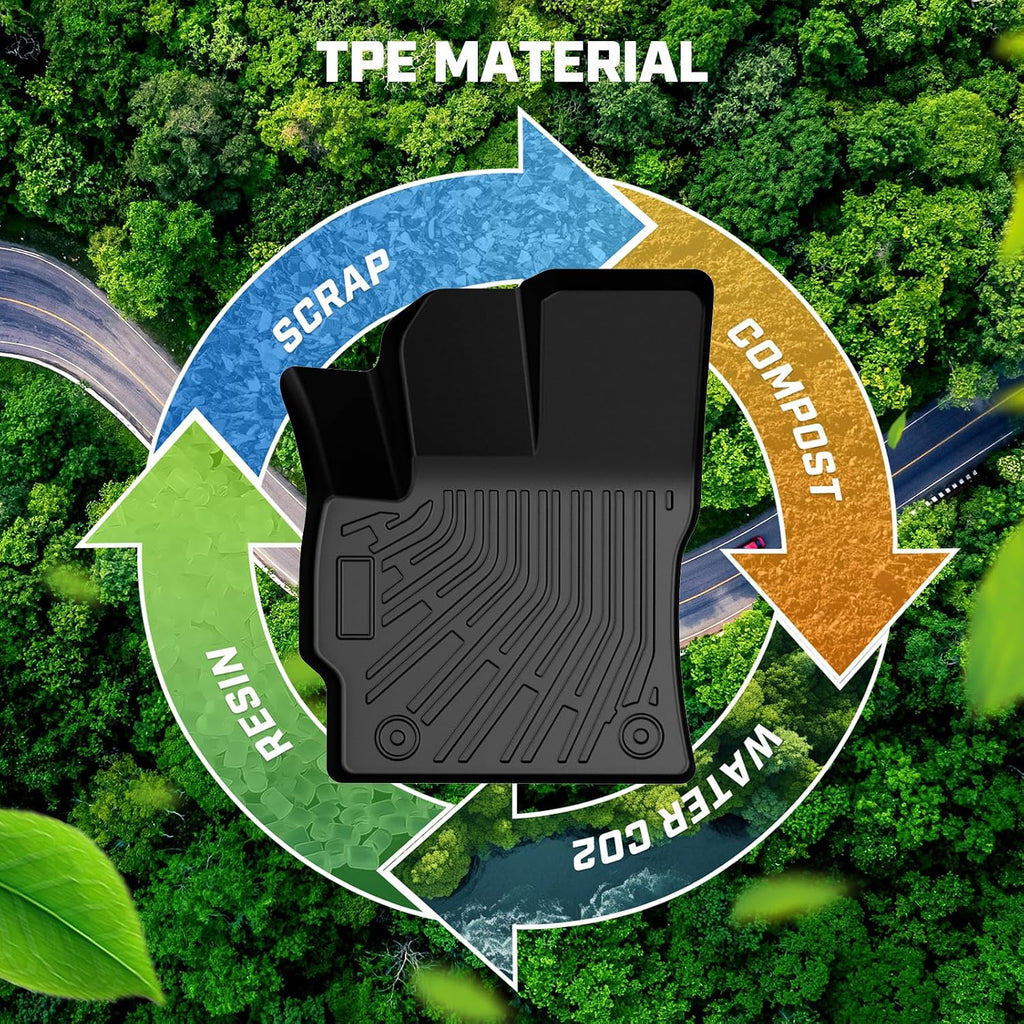 Mixsuper Floor Mat & Cargo Liner for Toyota Corolla Cross 2022-2026(Fuel FWD&Hybrid AWD;Not for Fuel AWD),All Weather TPE Floor Liners for Corolla Cross Accessories,Full Set Anti-Slip Car Mats,Black