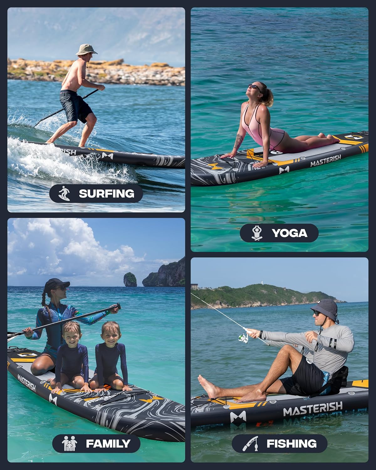 Extra Wide Inflatable Paddle Board 11'6 x 35'' x 6'', 450 LB High Weight Capacity SUP, Wide Stable Stand Up Paddle Board for Heavy People, Family & 2/3 Person, XL All-Around Paddleboard