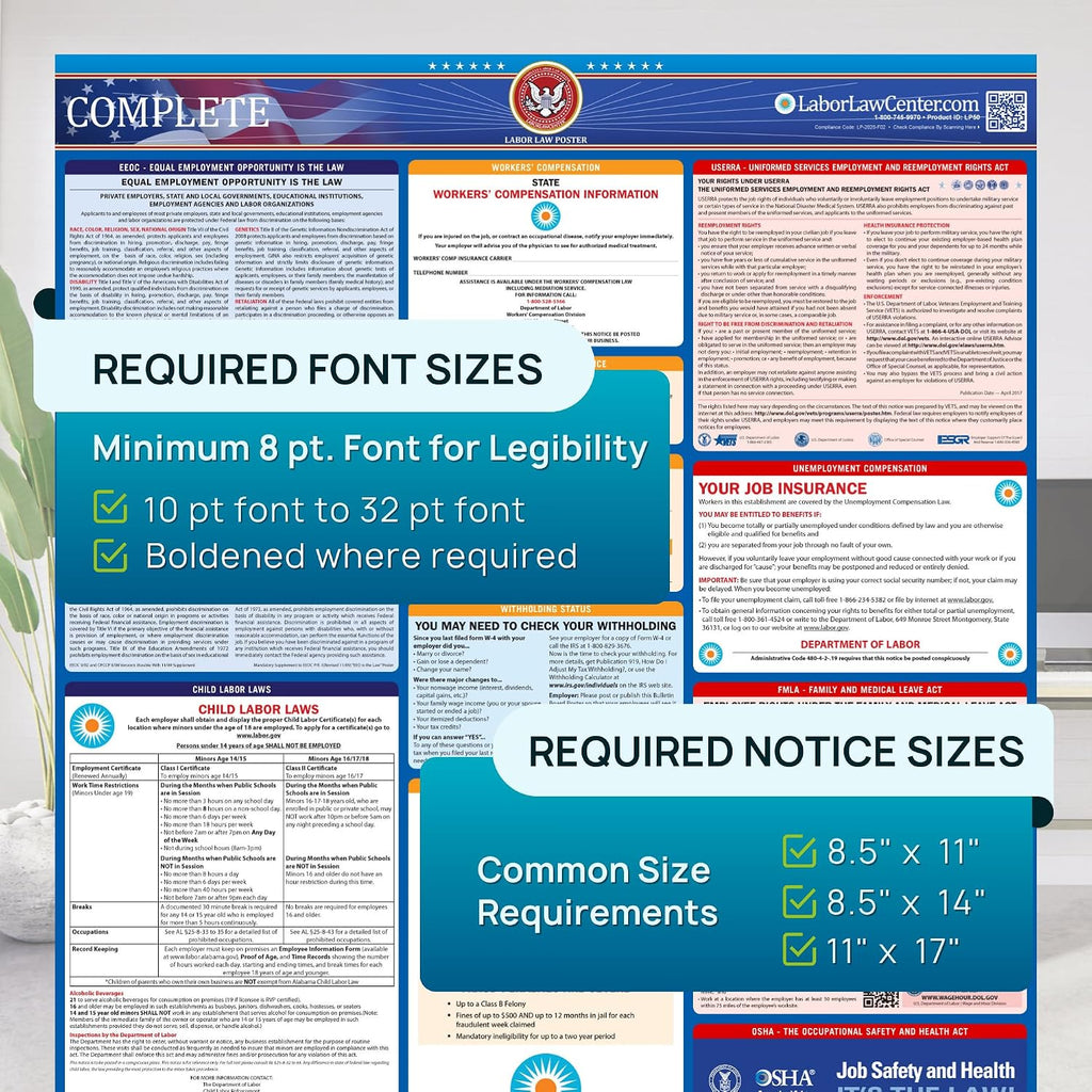 New Jersey 2026 Labor Law Poster – State & Federal Compliance – OSHA, EEOC, FMLA, Minimum Wage – Durable, Laminated & Waterproof Workplace Employment Poster – Made in USA – 26' x 39.5', 5-Pack