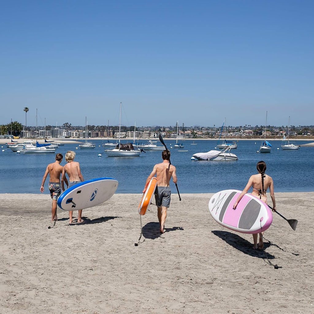 Crew Axel Inflatable Paddle Board 10'33'6' Extra Wide & Lightweight (18lb) Paddle Board – Premium SUP Set Includes 2 Bags, Floating Paddle, Camera Mount, 3 Fins, Dual Pump Kit