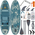 Retrospec June Nano Kids Inflatable Fishing Paddle Board SUP Kayak: 9'6' Hybrid Paddleboard with Rod Holders, Removable Seat - Lightweight Portable Youth Fishing Board