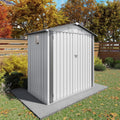 6x3.5 FT Outdoor Storage Shed, Small Metal Garden Shed with Window, Outside Tool Sheds with Lockable Hinged Doors, Waterproof Storage Building with 4 Air Vents for Backyard, Patio, Lawn, White