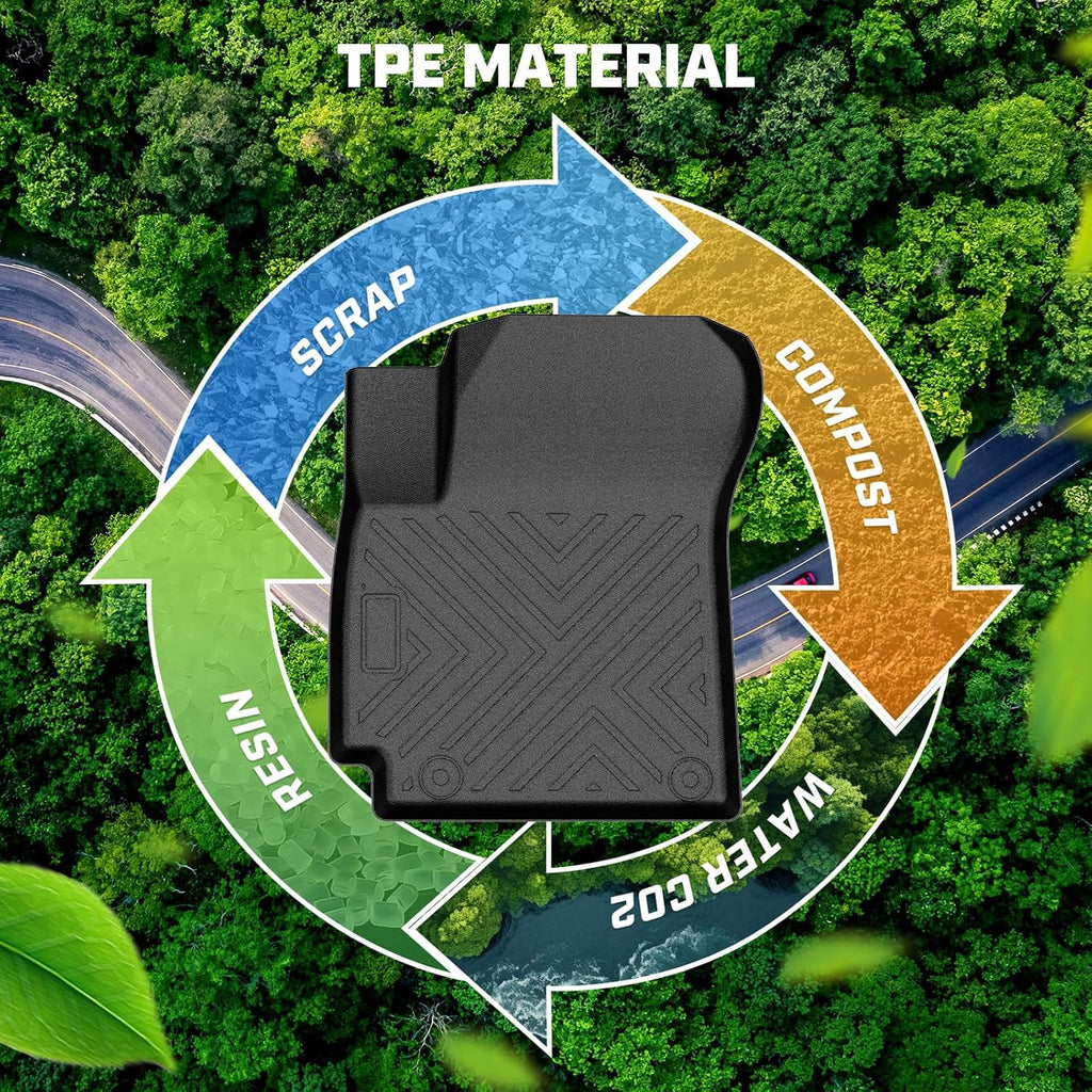 Mixsuper Floor Mat & Cargo Liner for Kia Soul 2020-2026(Including the lower Floor of the trunk),All Weather TPE Floor mat with Backrest and Door Sill Guards Soul Accessories,Anti-Slip Floor Liners Set