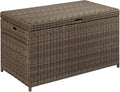 Crosley Furniture Bradenton Wicker Outdoor Storage Box for Patio Furniture Cushions, Pool Floats, Garden Tools, Brown