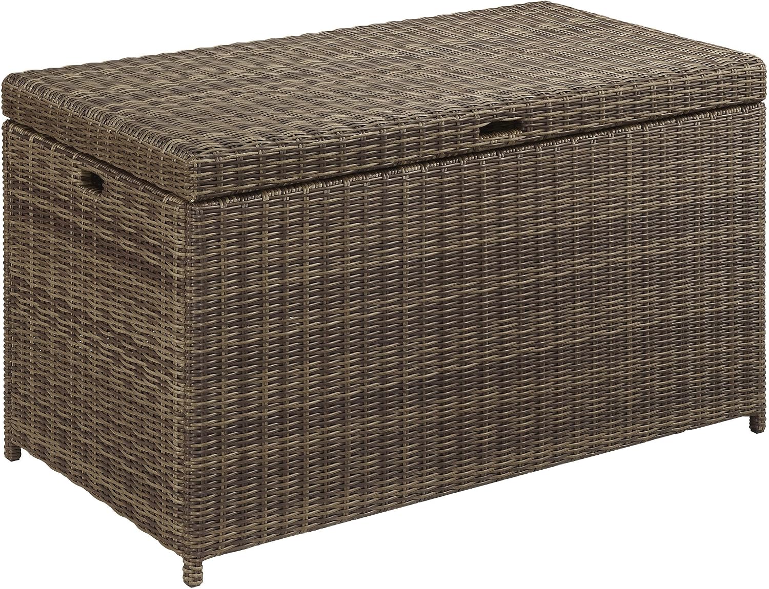 Crosley Furniture Bradenton Wicker Outdoor Storage Box for Patio Furniture Cushions, Pool Floats, Garden Tools, Brown