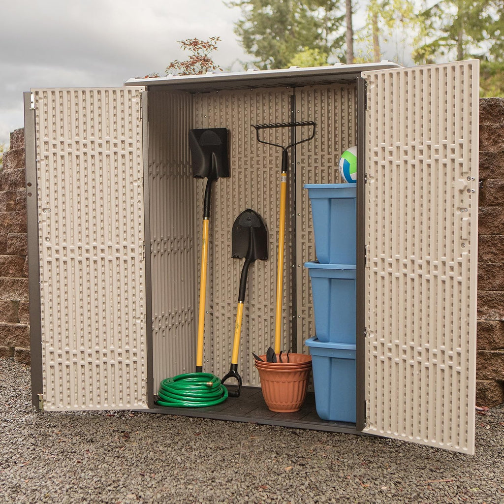LIFETIME 60280 Vertical Storage Shed, Desert Sand