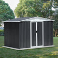 YOPTO 8x6 FT Outdoor Storage Shed,Metal Shed with Sliding Door & Air Vent,Garden Shed W/Sloped Roof,All Weather Waterproof Tool House for Backyard,Patio,Garage,Lawn,Grey
