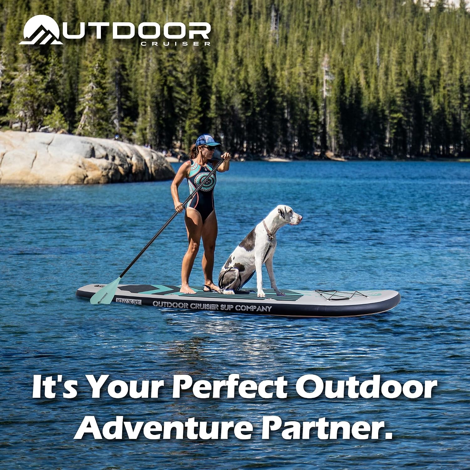 OutdoorCrusier Ultra-Portable Inflatable Stand-Up Paddle Board, Lightweight & Stable with Non-Slip Design, Complete SUP Accessories, Durable Drop-Stitch Material