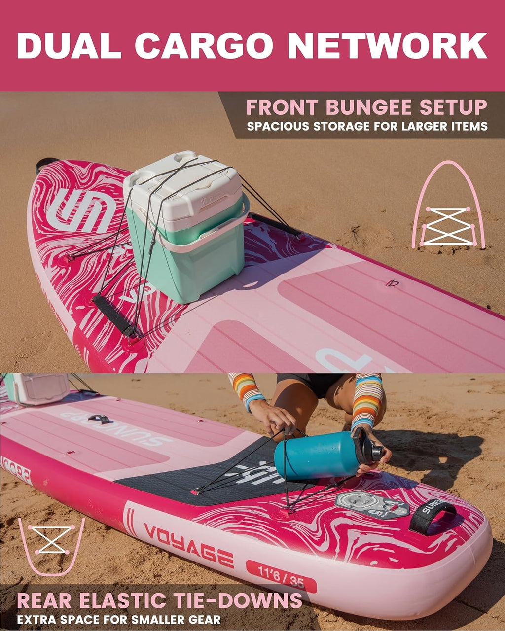 Suncorp 11.6'x35'' Inflatable Paddle Board, Extra Wide Stand-up Paddleboards, 450lbs Capacity, Inflatable SUP, Dual-Action Pump, 100L Backpack, 9 Plus Kits for Family, Fishing, Yoga&All Skill Levels