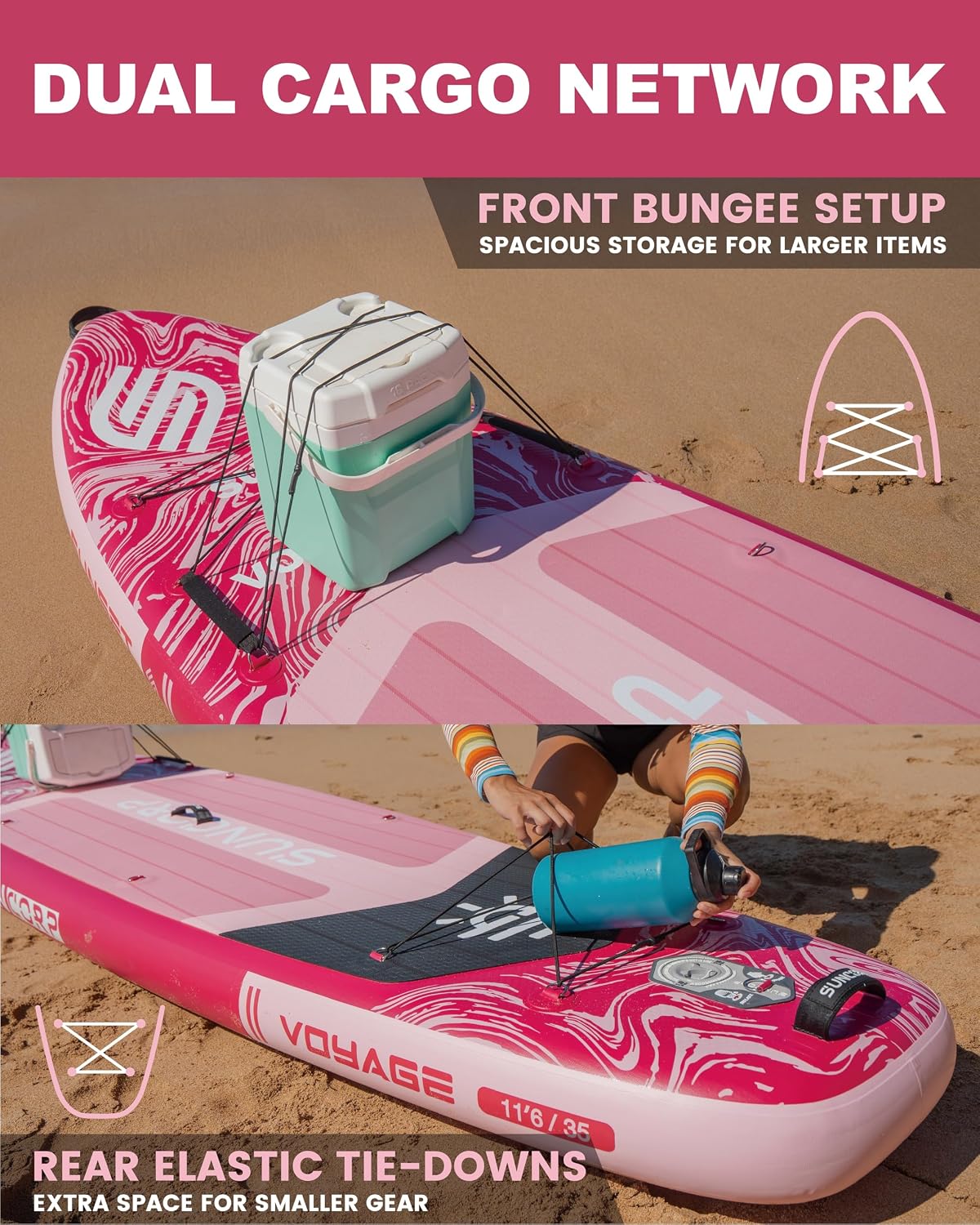 Suncorp 11.6'x35'' Inflatable Paddle Board, Extra Wide Stand-up Paddleboards, 450lbs Capacity, Inflatable SUP, Dual-Action Pump, 100L Backpack, 9 Plus Kits for Family, Fishing, Yoga&All Skill Levels