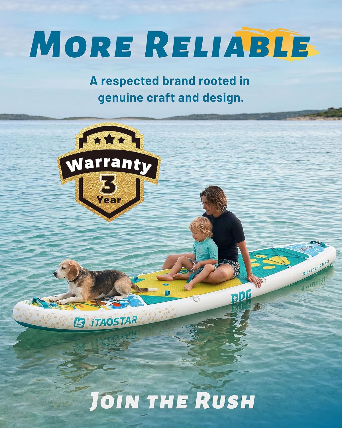 iTAOSTAR Pets 8'×29' / 11'×35' / 11'6'×34'/11'×34' Inflatable Paddle Board, One-Stop Premium SUP Accessories, Extra Wide Paddle Board for More Balance, Tailored Fins for More Fun