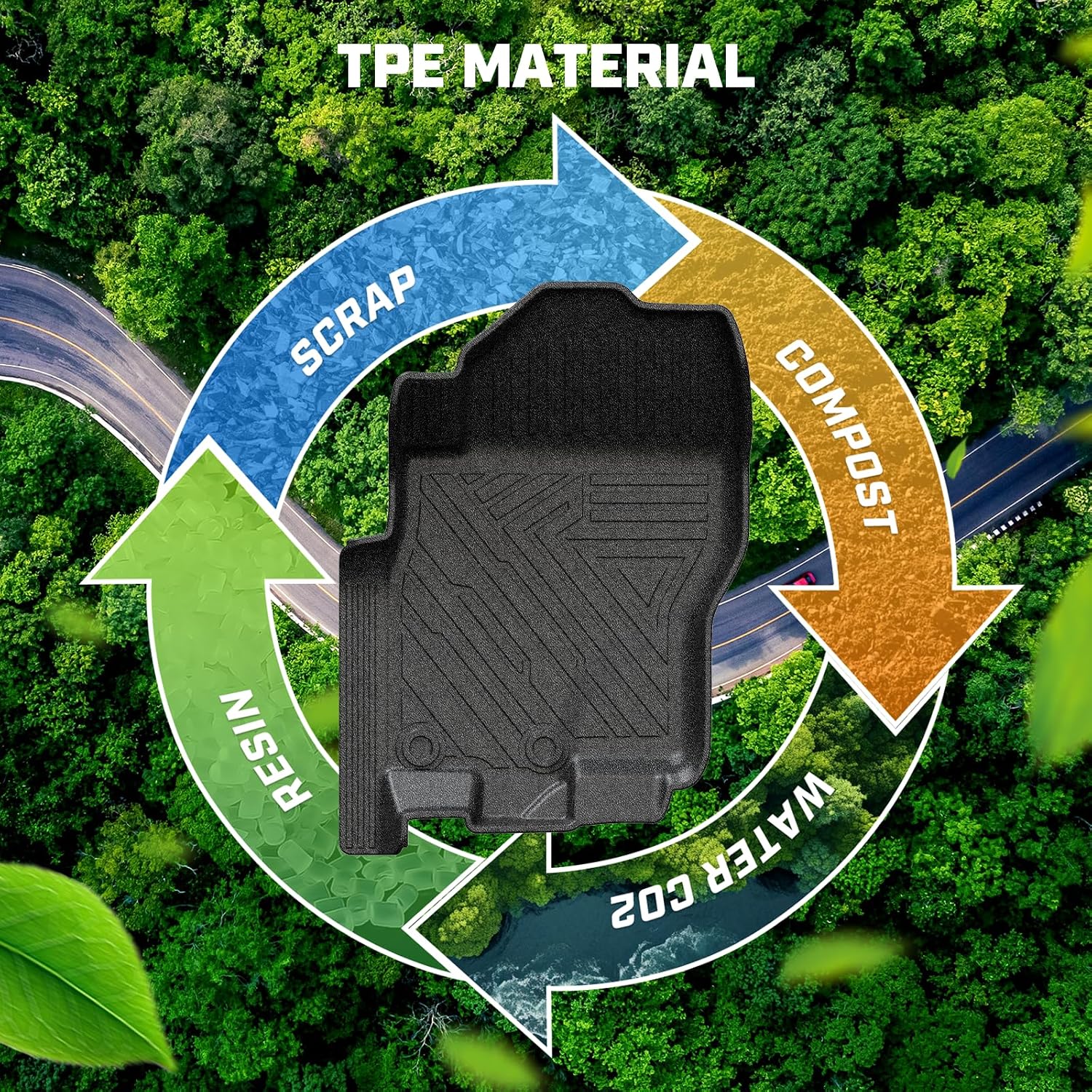 Mixsuper Floor Mat & Cargo Liner for Nissan Frontier 2022-2026 (Crew Cab),with 2nd Row Under-Seat Storage(Not with Under Seat Speaker),TPE Floor Liners Protection for Frontier Accessories,Car Mats