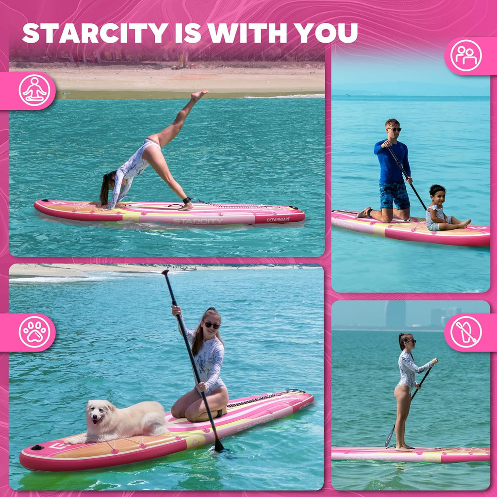 Starcity 11'6'*34'*6' Stand Up Paddle Board,Inflatable Paddle Boards for Adults w/a Simple and Non Slip Design, Moderate Length and Easy Operation, Suitable for Adults.