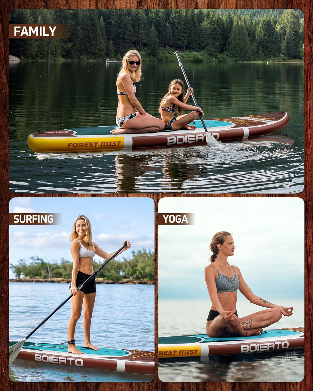 Inflatable Stand Up Paddle Board 10'8'*34'/11'*33' Extra Wide Paddle Boards for Adults, SUP with Premium Accessories & Nylon Backpack, Adjustable Paddle, Hand Pump, Bottom Fin, Leash