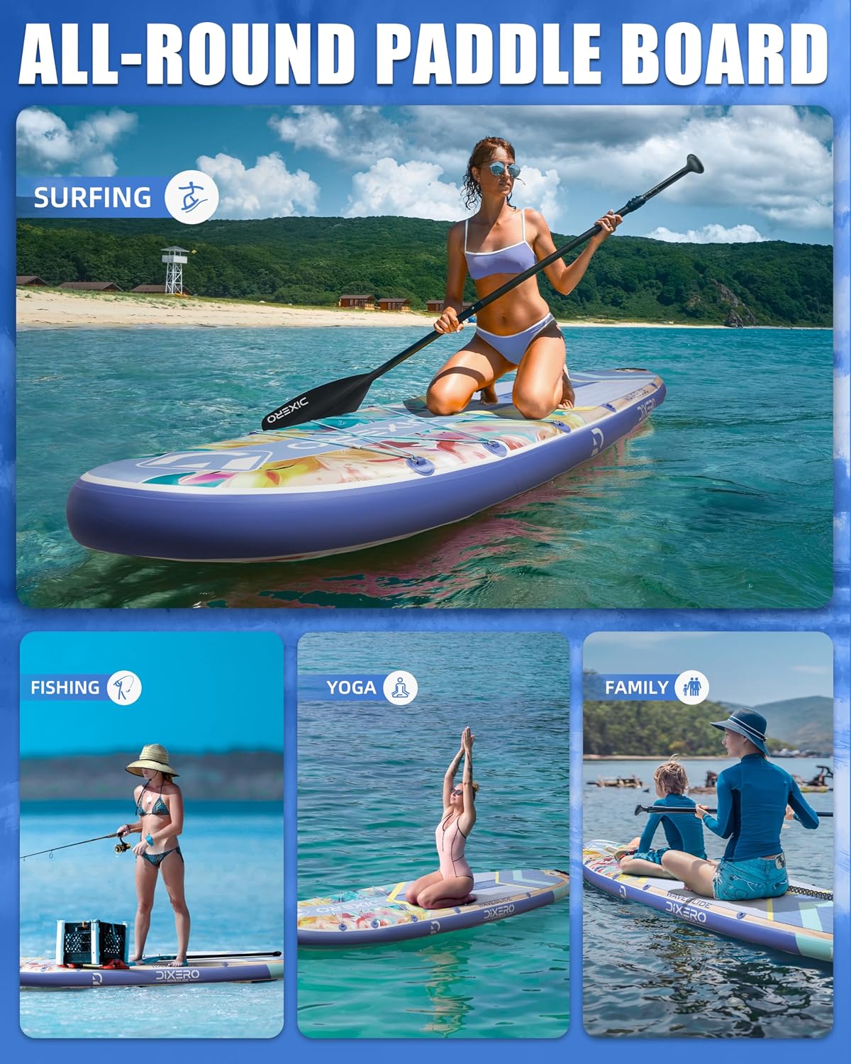 Inflatable Stand Up Paddle Board with SUP Accessories, 11'*33' Inflatable Paddle Boards for Adults & Youth of All Skill Levels