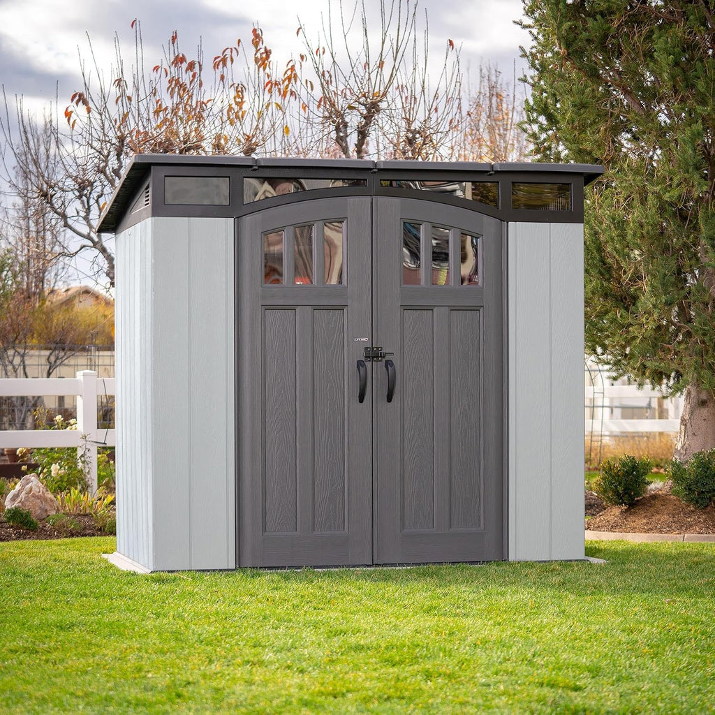 Lifetime Modern Outdoor Storage Shed, 8 x 5 Foot, Gray