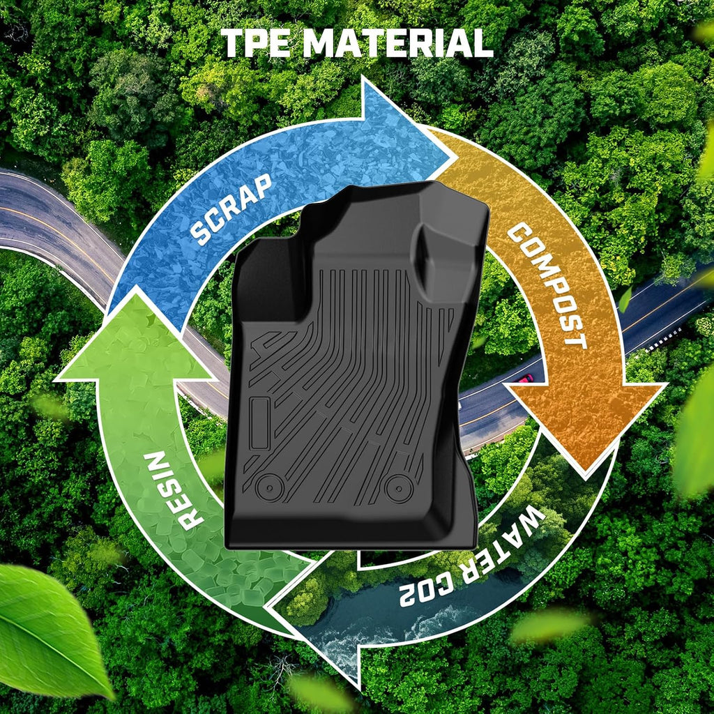 Mixsuper Floor Mat & Cargo Liner for Jeep Compass 2017-2026(Fit New Body Style 2nd Generation)All Weather TPE Floor mat with Backrest and Door Sill Guards Compass Accessories,Anti-Slip Floor Mat Black