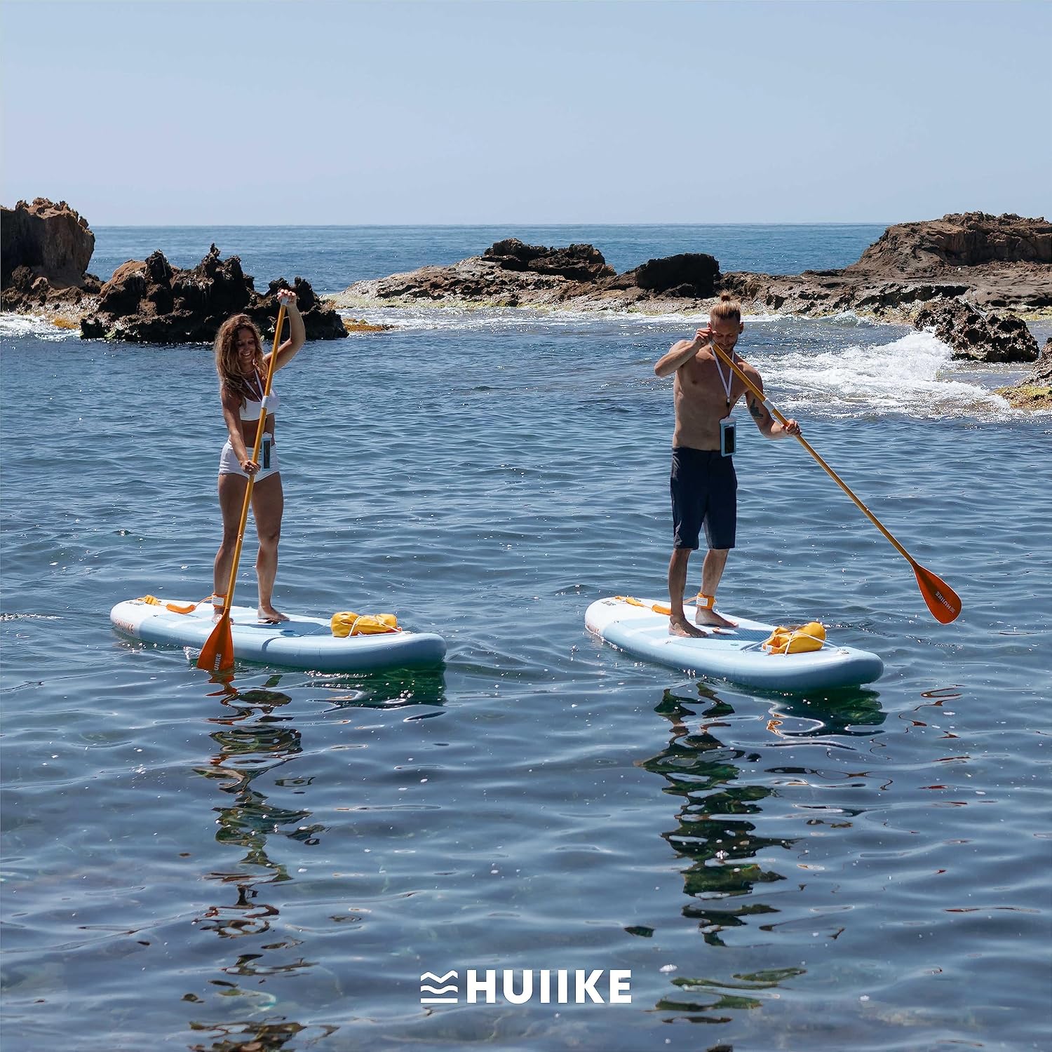 HUIIKE Inflatable Paddle Board for Adults with Accessories Included, Oar, Fins, Pump. Stand Up Paddleboard Great Stability and Resistance. 10' x 33' x 5.9', Maximum Load 286 lb