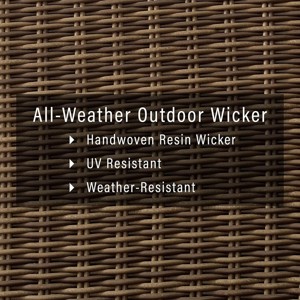 Crosley Furniture Bradenton Wicker Outdoor Storage Box for Patio Furniture Cushions, Pool Floats, Garden Tools, Brown