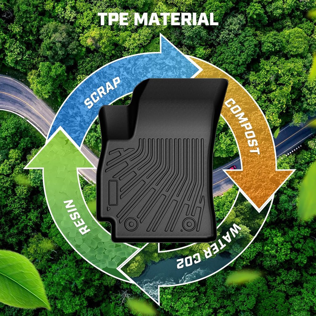 Mixsuper Floor Mat & Cargo Liner for Hyundai Kona(No for EV) 2024 2025 2026,All Weather TPE Floor Liners with Trunk Mat & Backrest Protectors,Kona Accessories,Anti-Slip Floor Liners Set, Black