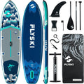 11'x34 Ultra Wide Paddleboards, Inflatable SUP&420lb Capacity for All Skill, Stand-up Paddle Board for Adults, Yoga/Fishing/Family, EVA Deck, US Fin, High-Pressure Pump, 100L Bag, Safety Leash