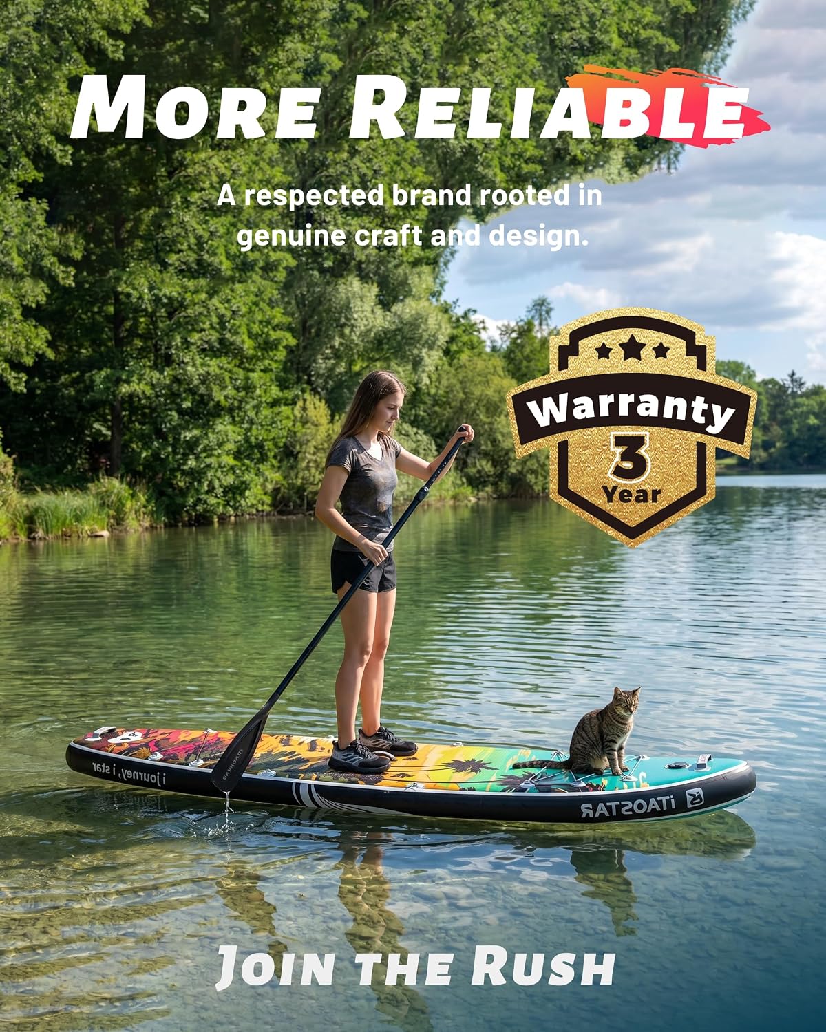 iTAOSTAR Novelty 11'6' x 35' Extra Wide SUP for Enhanced Stability - Inflatable Stand Up Paddle Board - Premium Paddle Board Kit for Adults & Youth - All Skill Levels - Includes SUP Accessories