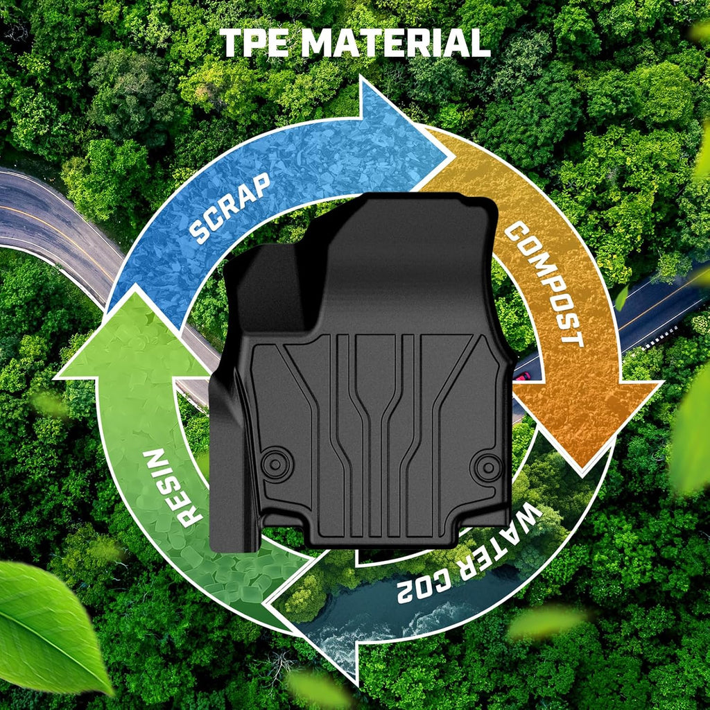 Mixsuper Floor Mat & Cargo Liner for Chrysler Pacifica Gas Touring 7/8 Seat 2017-2026(Non Hybrid & Pinnacle),All Weather TPE Floor Liners for Pacifica Accessories,Full Set Anti-Slip Car Mats,Black