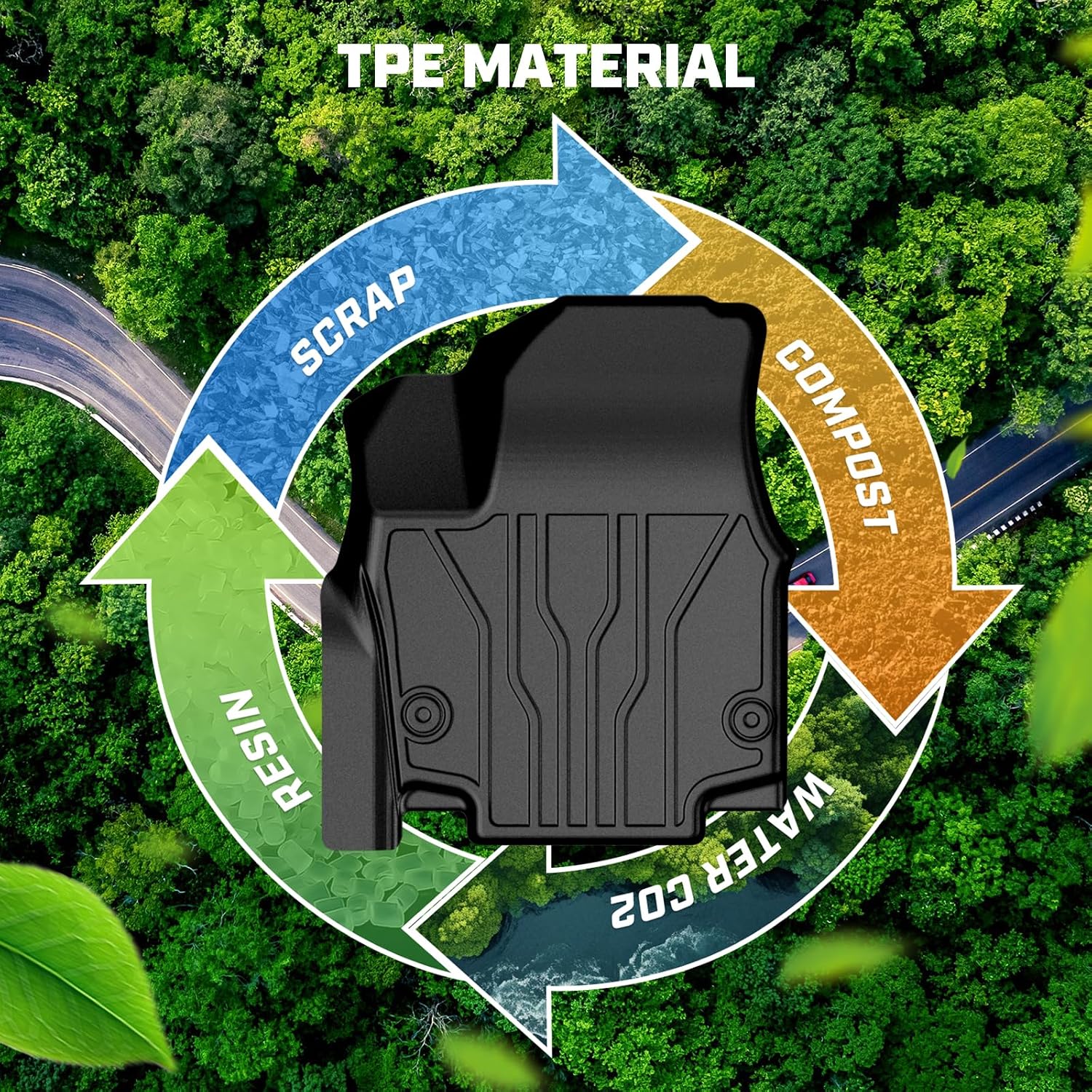 Mixsuper Floor Mat & Cargo Liner for Chrysler Pacifica Gas Touring 7/8 Seat 2017-2026(Non Hybrid & Pinnacle),All Weather TPE Floor Liners for Pacifica Accessories,Full Set Anti-Slip Car Mats,Black