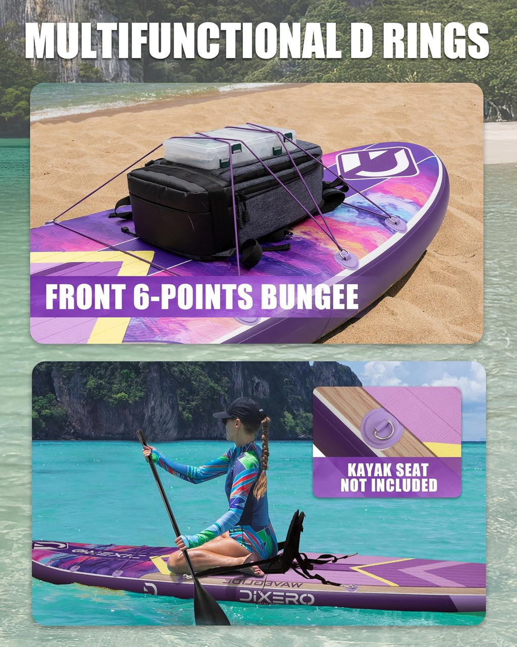 Inflatable Stand Up Paddle Board with SUP Accessories, 11'*33' Inflatable Paddle Boards for Adults & Youth of All Skill Levels