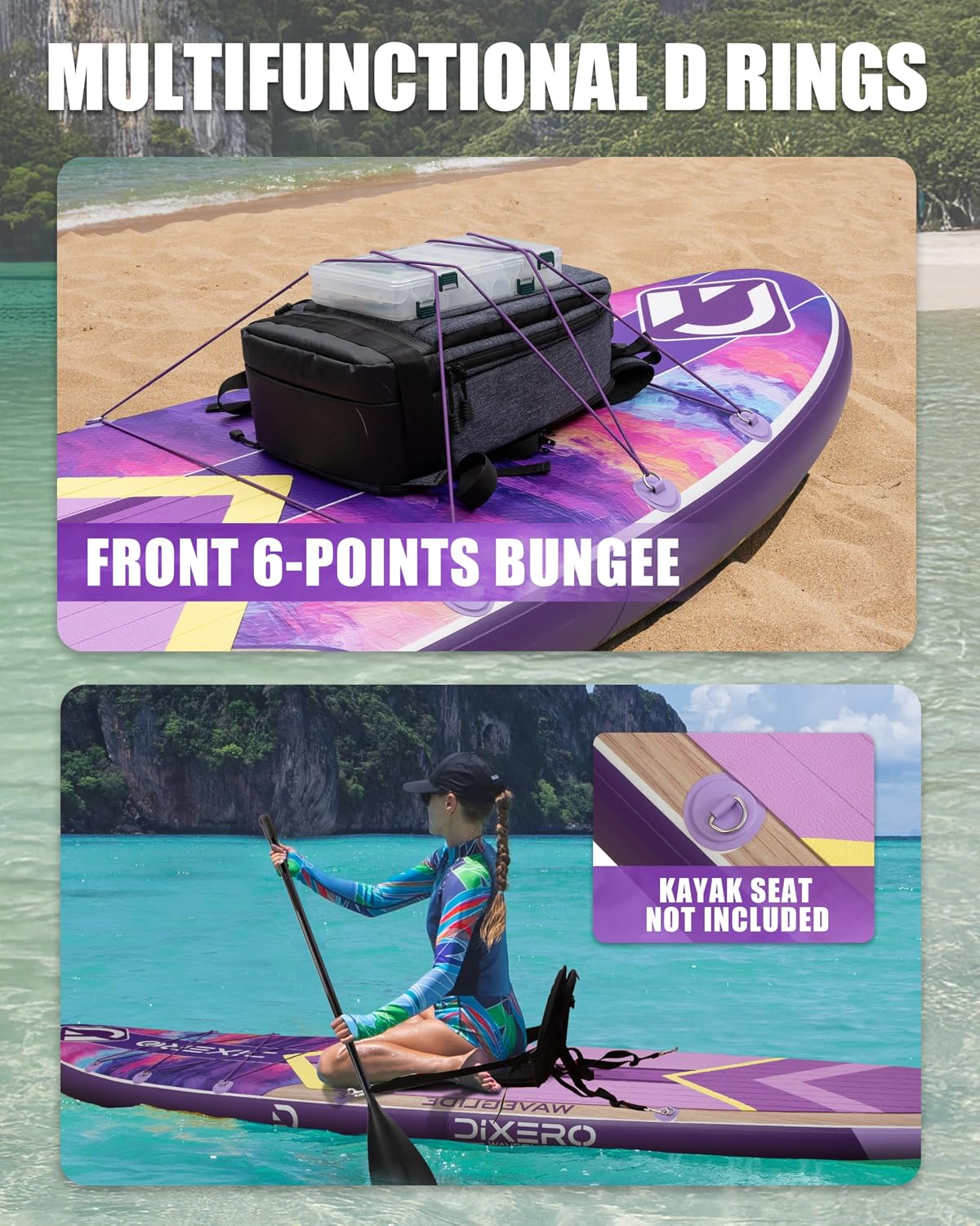 Inflatable Stand Up Paddle Board with SUP Accessories, 11'*33' Inflatable Paddle Boards for Adults & Youth of All Skill Levels