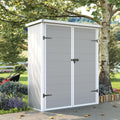UDPATIO Vertical Storage Shed 51 Cu.ft, 3 ft x 5 ft Resin Outdoor Sheds Waterproof Plastic Storage Cabinet for Garden, Backyard, Lawn, Grey