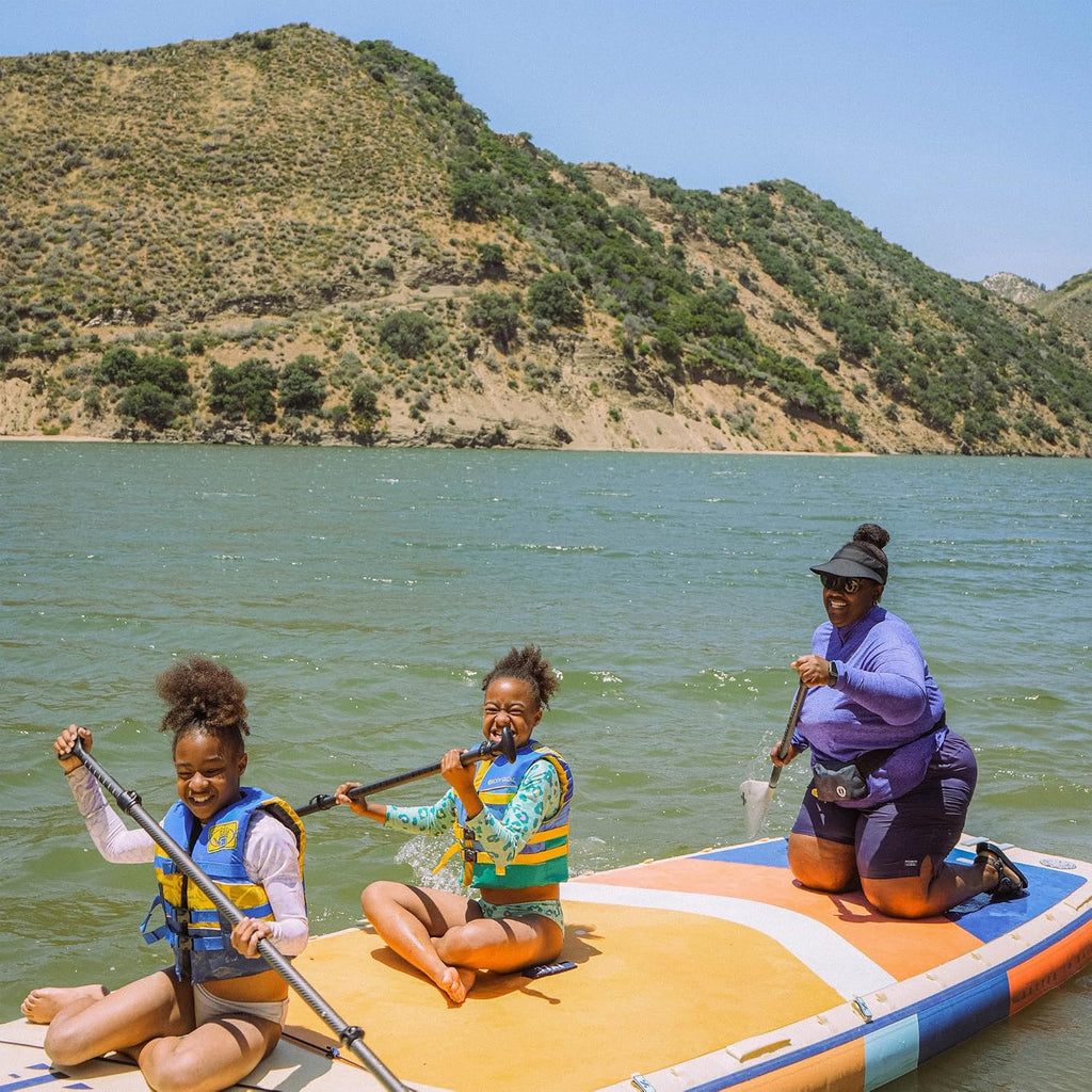 ISLE Megalodon Inflatable Stand Up Paddle Board & iSUP Bundle Accessory Pack - Up to 1,050 lbs Capacity — Durable, Lightweight, Stable — 12' L x 45' W x 8' OR 15' L x 56' W x 8'