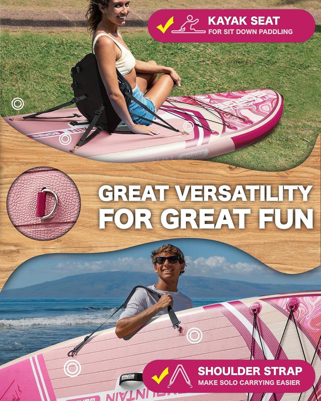 11'x34 Ultra Wide Paddleboard, Inflatable SUP&420lb Capacity for All Skill, Stand-up Paddle Board for Yoga/Family, EVA Deck, US Fin, High-Pressure Pump, 100L Bag, Safety Leash