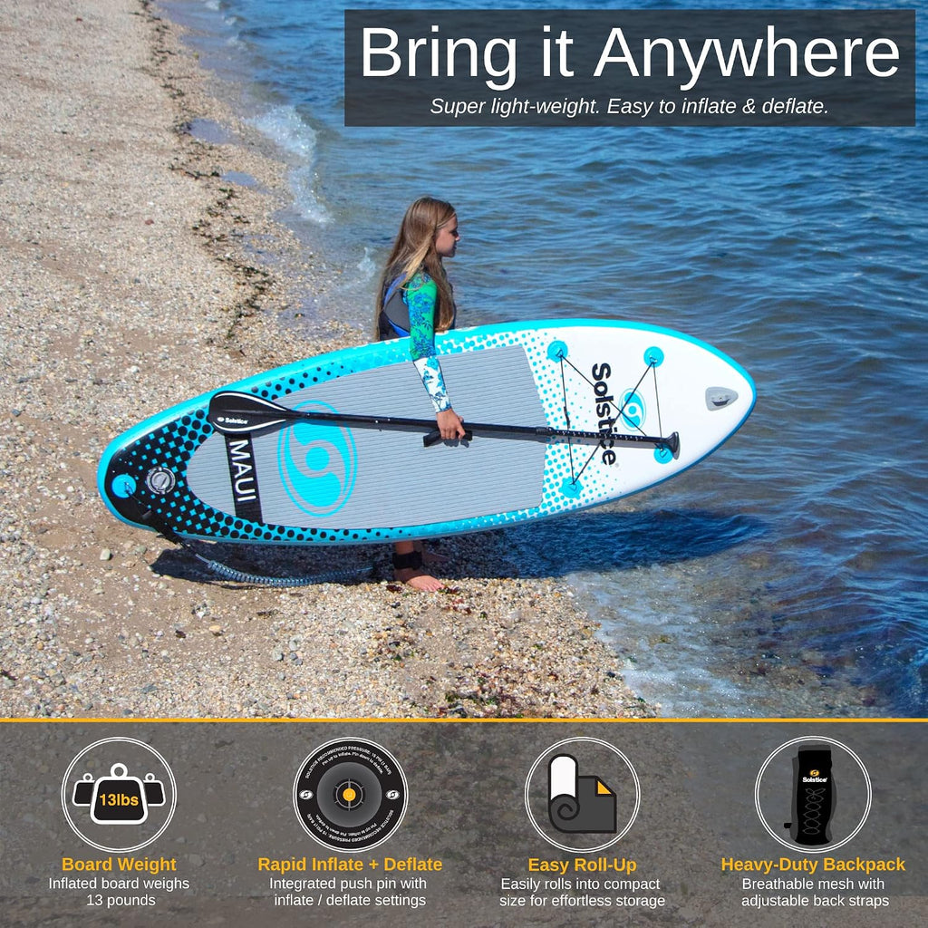 Solstice Watersports Maui Inflatable Stand-Up Paddle Board Kit (8' x 29'' x 5'')