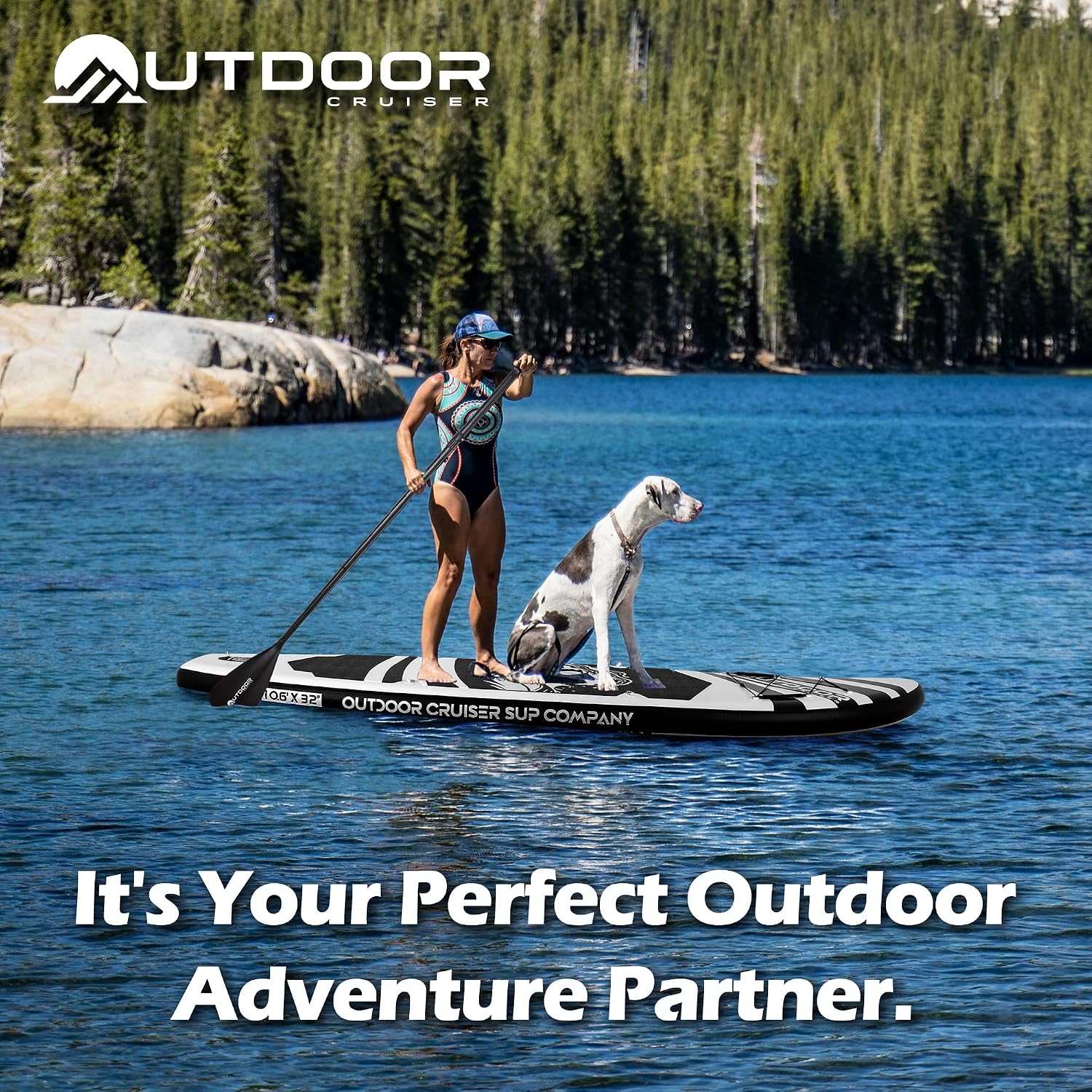 OutdoorCrusier Ultra-Portable Inflatable Stand-Up Paddle Board, Lightweight & Stable with Non-Slip Design, Complete SUP Accessories, Durable Drop-Stitch Material