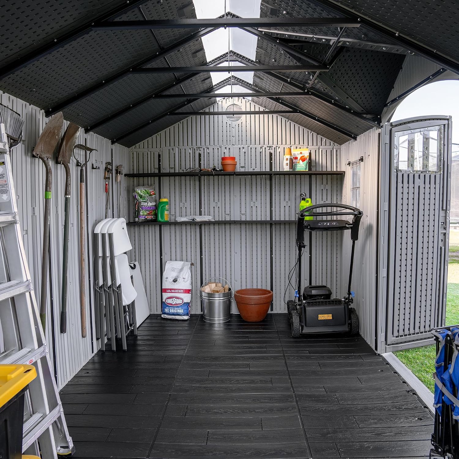 Lifetime Dual Entry Outdoor Storage Shed, 15 x 8 Foot