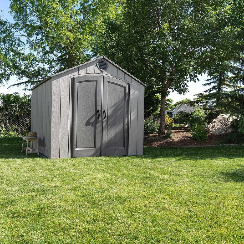 Lifetime Outdoor Storage Shed, 8 x 10 Foot, Gray