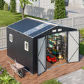 10x10 FT Metal Shed Heavy-Duty | Military-Grade 20-Gauge Reinforced Frame with Powder Coating | 50 PSF Snow Load & 120 MPH Wind Rated | Garden Tool Skylight Building