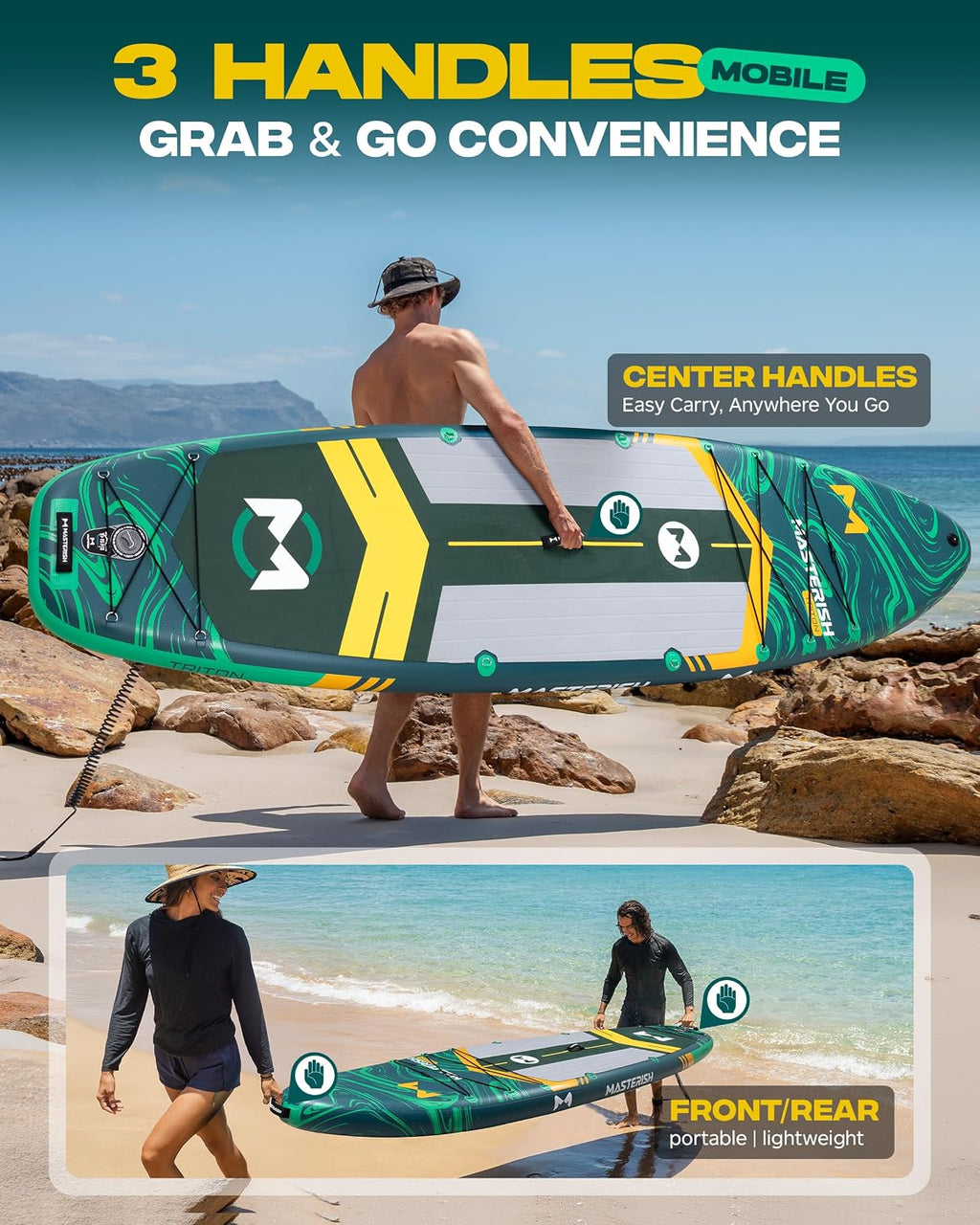 Extra Wide Inflatable Paddle Board 11'6 x 35'' x 6'', 450 LB High Weight Capacity SUP, Wide Stable Stand Up Paddle Board for Heavy People, Family & 2/3 Person, XL All-Around Paddleboard