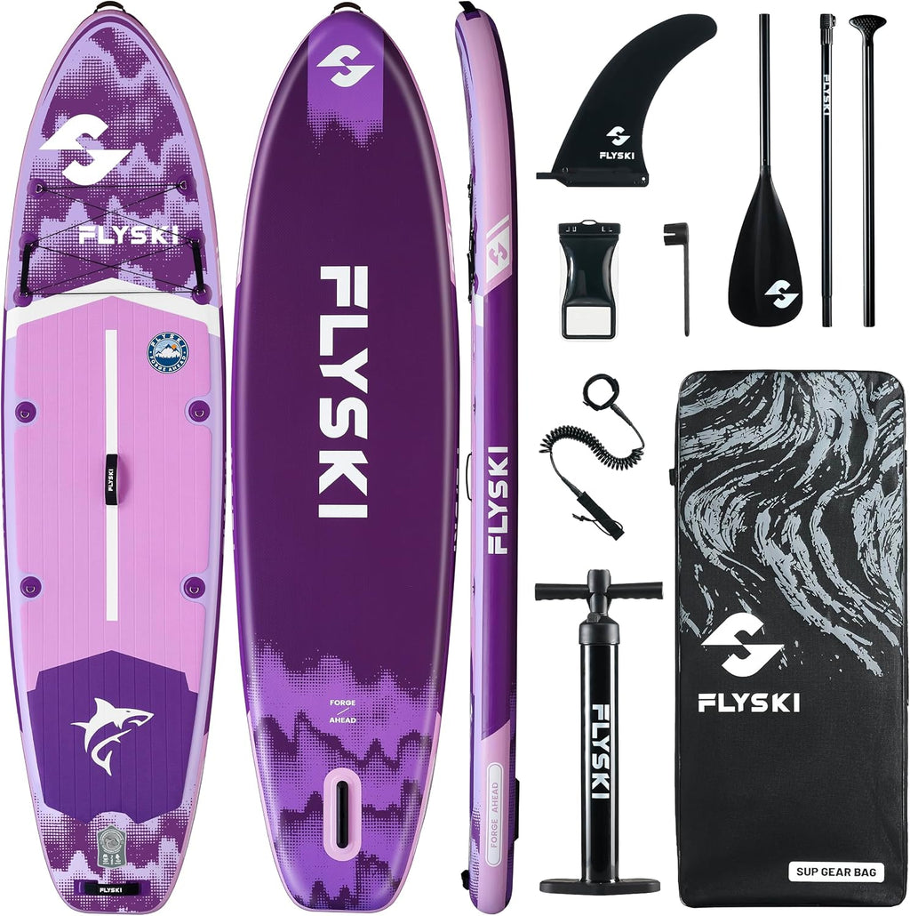 11'x34 Ultra Wide Paddleboards, Inflatable SUP&420lb Capacity for All Skill, Stand-up Paddle Board for Adults, Yoga/Fishing/Family, EVA Deck, US Fin, High-Pressure Pump, 100L Bag, Safety Leash