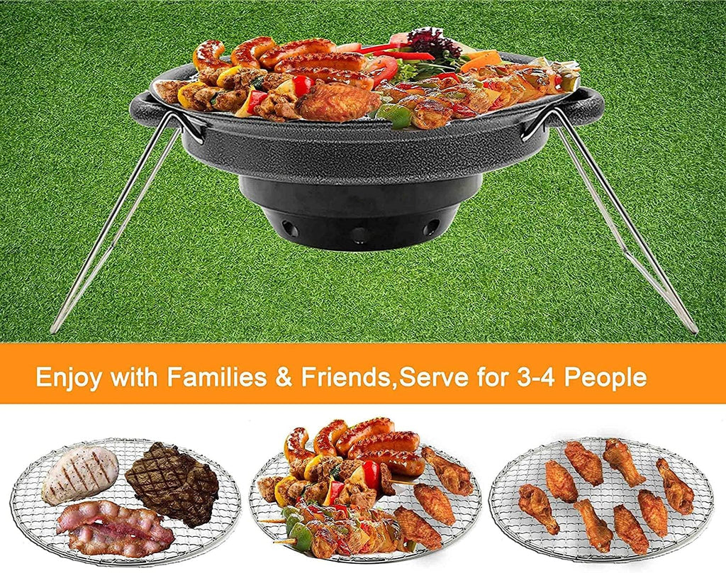 Charcoal Korean BBQ Grill Outdoor Portable BBQ Grill Stainless Steel Charcoal Grill Bracket Barbecue Stove Easy Storage Grill Table Barbecue Stove