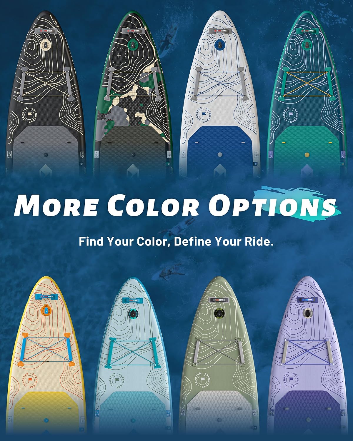 iTAOSTAR Adventure 12' × 35'/39' Inflatable Stand Up Paddle Board with Seat, Extra Wide SUP Board with 5 Fins Stable Design for Adults, Youth, All Skill Levels, Lakes, Oceans & Fishing