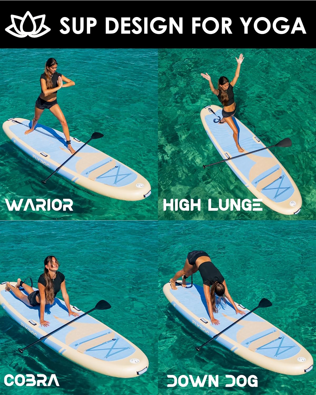 11'x35 Extra Wide Inflatable Paddle Board, 430lb Capacity Stable Paddleboard for Yoga, Stand up Paddle Board for Adults(x3), Full Coverage EVA Deck, 5 Handles, 100L Backpack, All-Round