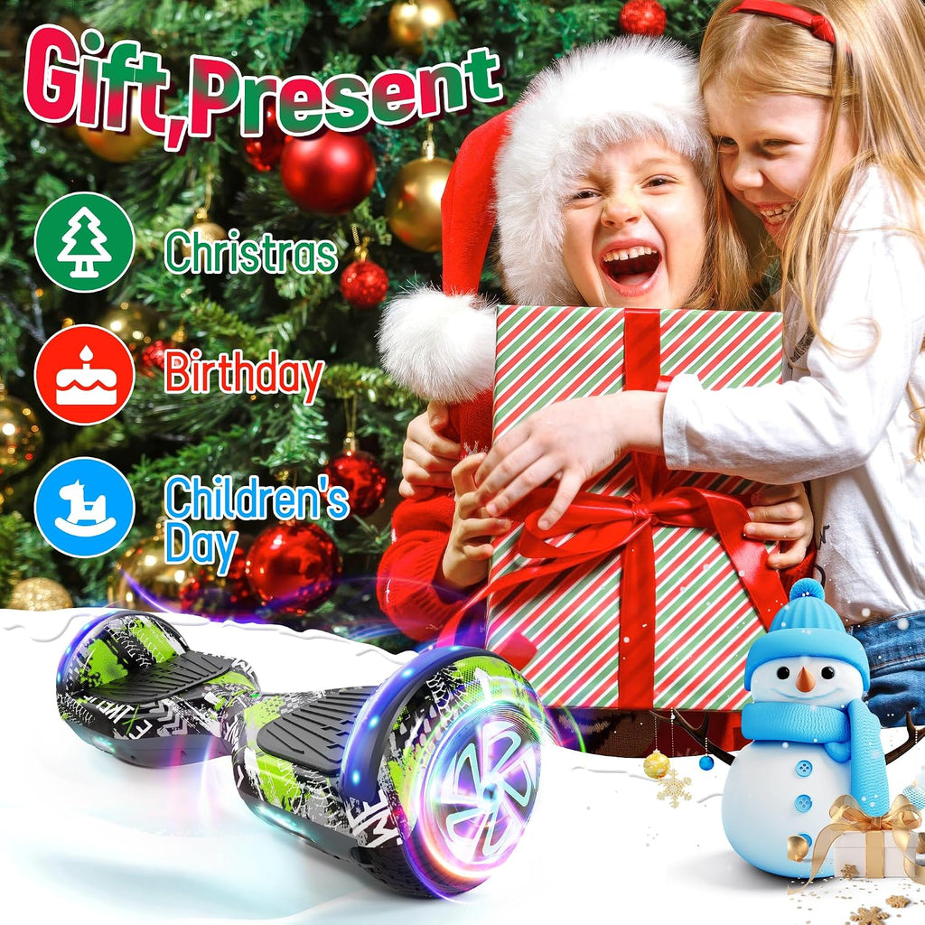 LIEAGLE Hoverboard, 6.5' Self Balancing Scooter Hover Board with Bluetooth Wheels LED Lights for Kids Adults