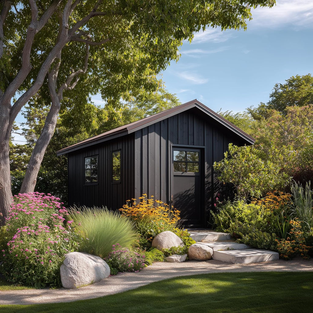 EVOLVE Barn & Fence Paint, Flat (Black), 5 Gallon – Durable Scratch-Resistant Wood Coating for Outbuildings & Fences, Fast-Dry Water-Based Formula