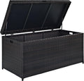 Crosley Furniture Palm Harbor Wicker Outdoor Storage Box for Patio Furniture Cushions and Pool Floats, Brown