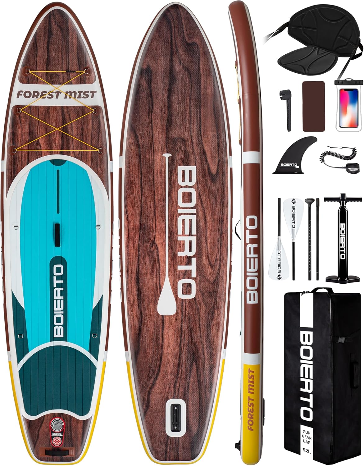 Inflatable Stand Up Paddle Board 10'8'*34'/11'*33' Extra Wide Paddle Boards for Adults, SUP with Premium Accessories & Nylon Backpack, Adjustable Paddle, Hand Pump, Bottom Fin, Leash