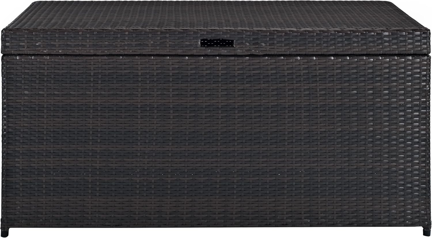 Crosley Furniture Palm Harbor Wicker Outdoor Storage Box for Patio Furniture Cushions and Pool Floats, Brown
